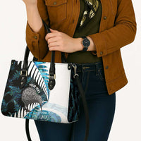 New Zealand Silver Fern Curling Personalised Leather Bag Aotearoa Kiwi Ponga Paua Shell Version - Polynesian Pride