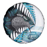 New Zealand Silver Fern Curling Personalised Spare Tire Cover Aotearoa Kiwi Ponga Paua Shell Version - Polynesian Pride
