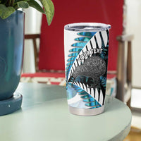New Zealand Silver Fern Curling Personalised Tumbler Cup Aotearoa Kiwi Ponga Paua Shell Version - Polynesian Pride