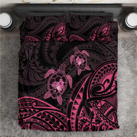 Pink Black Polynesia Floral Sea Turtle Bedding Set - Polynesian Pride