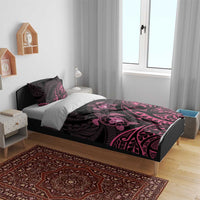 Pink Black Polynesia Floral Sea Turtle Bedding Set - Polynesian Pride