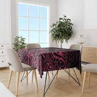 Pink Black Polynesia Floral Sea Turtle Tablecloth - Polynesian Pride