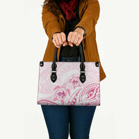 Pink White Polynesia Floral Sea Turtle Leather Bag - Polynesian Pride