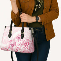 Pink White Polynesia Floral Sea Turtle Leather Bag - Polynesian Pride
