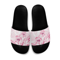 Pink White Polynesia Floral Sea Turtle Slide Sandals - Polynesian Pride