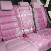 Custom New Zealand Silver Fern Rugby 2025 Back Car Seat Cover All Black Aotearoa Maori Pink LT14 - Polynesian Pride