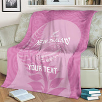 Custom New Zealand Silver Fern Rugby 2025 Blanket All Black Aotearoa Maori Pink