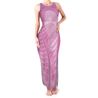 Custom New Zealand Silver Fern Rugby 2025 Family Matching Tank Maxi Dress and Hawaiian Shirt All Black Aotearoa Maori Pink LT14 Mom's Dress Pink - Polynesian Pride