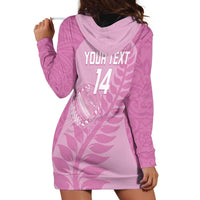 Custom New Zealand Silver Fern Rugby 2025 Hoodie Dress All Black Aotearoa Maori Pink LT14 - Polynesian Pride