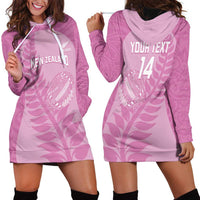 Custom New Zealand Silver Fern Rugby 2025 Hoodie Dress All Black Aotearoa Maori Pink LT14 - Polynesian Pride