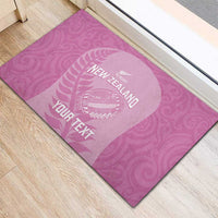 Custom New Zealand Silver Fern Rugby 2025 Rubber Doormat All Black Aotearoa Maori Pink