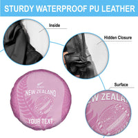 Custom New Zealand Silver Fern Rugby 2025 Spare Tire Cover All Black Aotearoa Maori Pink LT14 - Polynesian Pride