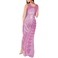Custom New Zealand Silver Fern Rugby 2025 Tank Maxi Dress All Black Aotearoa Maori Pink LT14 - Polynesian Pride