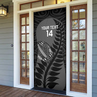 Custom New Zealand Silver Fern Rugby 2025 Door Cover Go Champions Aotearoa Maori Black LT14 - Polynesian Pride