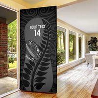 Custom New Zealand Silver Fern Rugby 2025 Door Cover Go Champions Aotearoa Maori Black LT14 - Polynesian Pride