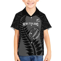 Custom New Zealand Silver Fern Rugby 2025 Family Matching Off Shoulder Short Dress and Hawaiian Shirt Go Champions Aotearoa Maori Black LT14 Son's Shirt Black - Polynesian Pride
