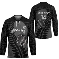 Custom New Zealand Silver Fern Rugby 2025 Hockey Jersey Go Champions Aotearoa Maori Black LT14 - Polynesian Pride