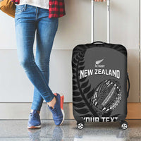 Custom New Zealand Silver Fern Rugby 2025 Luggage Cover Go Champions Aotearoa Maori Black LT14 - Polynesian Pride