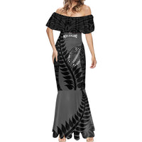 Custom New Zealand Silver Fern Rugby 2025 Mermaid Dress Go Champions Aotearoa Maori Black LT14 - Polynesian Pride