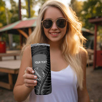 Custom New Zealand Silver Fern Rugby 2025 Skinny Tumbler Go Champions Aotearoa Maori Black LT14 - Polynesian Pride