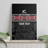 Custom New Zealand Silver Fern Rugby Canvas Wall Art All Black Maori Taniko Pattern LT14 - Polynesian Pride