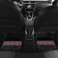 Custom New Zealand Silver Fern Rugby Car Mats All Black Maori Taniko Pattern