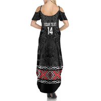 Custom New Zealand Silver Fern Rugby Family Matching Summer Maxi Dress and Hawaiian Shirt All Black Maori Taniko Pattern LT14 - Polynesian Pride