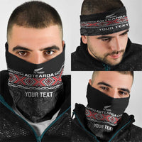 Custom New Zealand Silver Fern Rugby Neck Gaiter All Black Maori Taniko Pattern - Polynesian Pride
