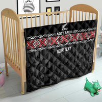 Custom New Zealand Silver Fern Rugby Quilt All Black Maori Taniko Pattern LT14 - Polynesian Pride