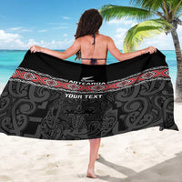 Custom New Zealand Silver Fern Rugby Sarong All Black Maori Taniko Pattern