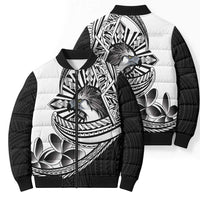 Philippines Eagle Sun Bomber Puffer Jacket Filipino Agila Polynesian Tattoo Black Color