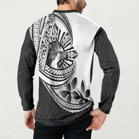 Philippines Eagle Sun Button Sweatshirt Filipino Agila Polynesian Tattoo Black Color