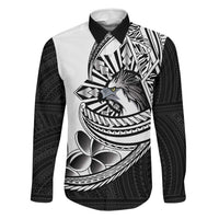 Philippines Eagle Sun Family Matching Long Sleeve Bodycon Dress and Hawaiian Shirt Filipino Agila Polynesian Tattoo Black Color LT14 Dad's Shirt - Long Sleeve Black - Polynesian Pride
