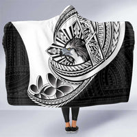 Philippines Eagle Sun Hooded Blanket Filipino Agila Polynesian Tattoo Black Color