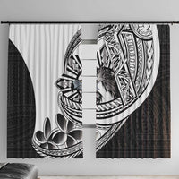 Philippines Eagle Sun Window Curtain Filipino Agila Polynesian Tattoo Black Color