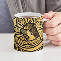 Philippines Eagle Sun Ceramic Mug Filipino Agila Polynesian Tattoo Gold Color