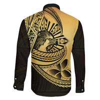 Philippines Eagle Sun Family Matching Long Sleeve Bodycon Dress and Hawaiian Shirt Filipino Agila Polynesian Tattoo Gold Color LT14 - Polynesian Pride
