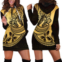 Philippines Eagle Sun Hoodie Dress Filipino Agila Polynesian Tattoo Gold Color