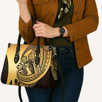 Philippines Eagle Sun Leather Bag Filipino Agila Polynesian Tattoo Gold Color