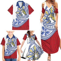 Philippines Eagle Sun Family Matching Summer Maxi Dress and Hawaiian Shirt Filipino Agila Polynesian Tattoo Flag Color LT14 - Polynesian Pride