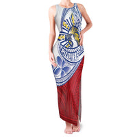 Philippines Eagle Sun Family Matching Tank Maxi Dress and Hawaiian Shirt Filipino Agila Polynesian Tattoo Flag Color LT14 Mom's Dress Red - Polynesian Pride