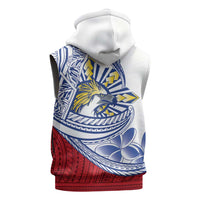 Philippines Eagle Sun Sleeveless Zip Hoodie Filipino Agila Polynesian Tattoo Flag Color