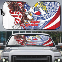 Filipino American History Month Auto Sun Shade Philippines Agila USA Eagle Mix Flag