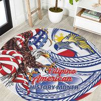 Filipino American History Month Round Carpet Philippines Agila USA Eagle Mix Flag