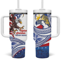 Filipino American History Month Tumbler With Handle Philippines Agila USA Eagle Mix Flag