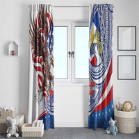 Filipino American History Month Window Curtain Philippines Agila USA Eagle Mix Flag
