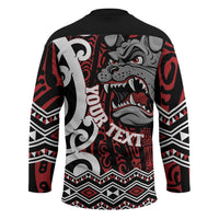 Personalised Aotearoa Bulldog Hockey Jersey New Zealand Maori Taniko Art - Polynesian Pride