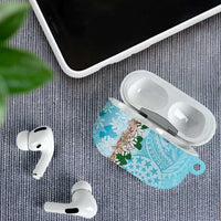 Cook Islands Tiare Maori With Conch Shell AirPods Case Pasifika Fest Polynesian Tattoo Turquoise