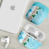 Cook Islands Tiare Maori With Conch Shell AirPods Case Pasifika Fest Polynesian Tattoo Turquoise