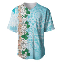 Cook Islands Tiare Maori With Conch Shell Baseball Jersey Pasifika Fest Polynesian Tattoo Turquoise